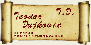 Teodor Dujković vizit kartica